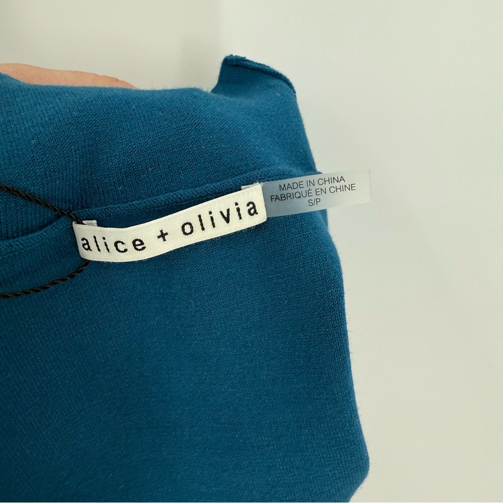 Alice + Olivia Kiki Blue-green mock neck Cutout Tank  Size Small Sleeveless - Picture 8 of 9